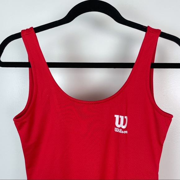 FOREVER 21 x WILSON Jersey Mesh Logo Red  Bodysuit S - Picture 4 of 9